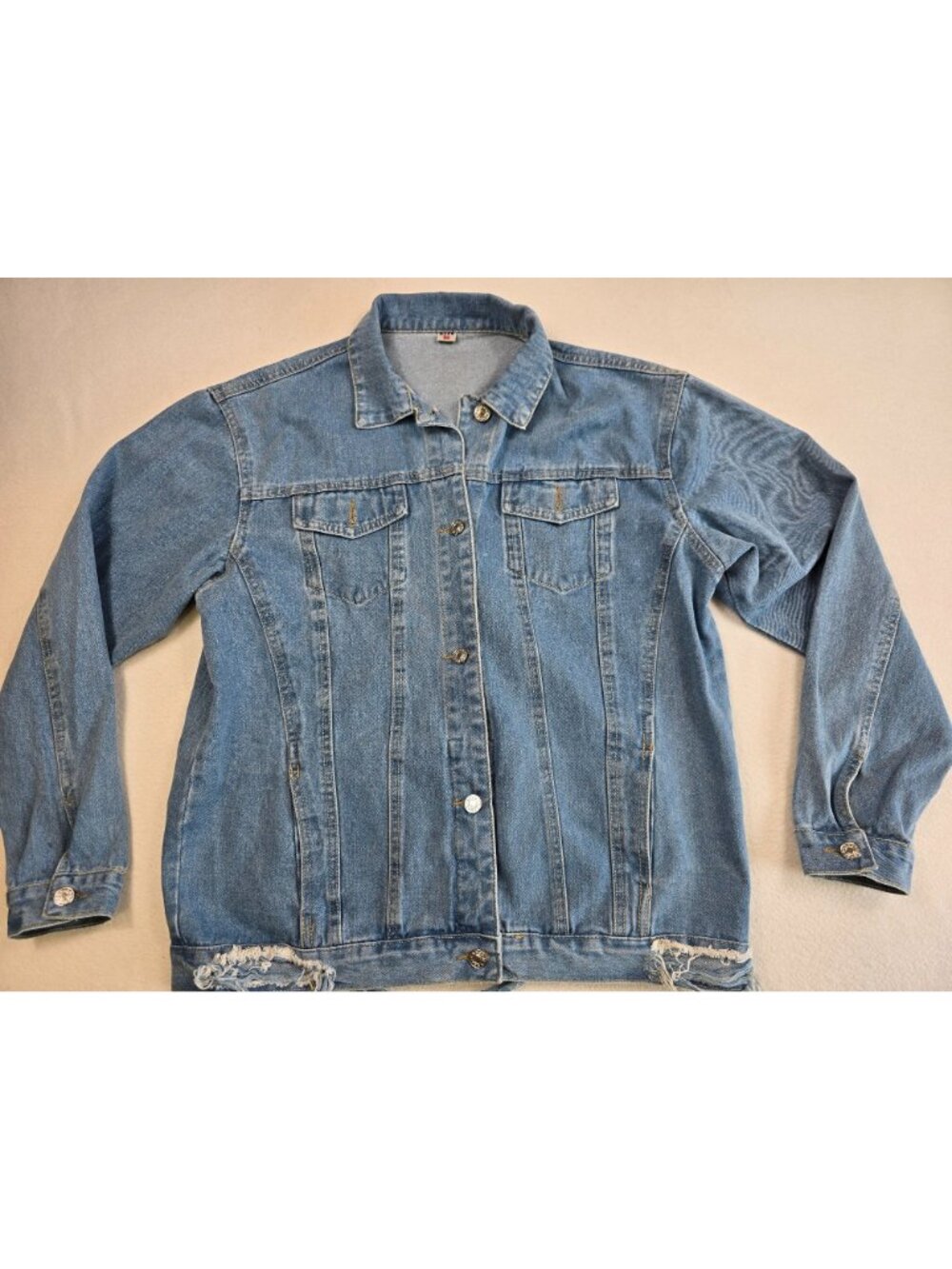 Celestial Denim Jacket Moon & Stars Print Medium - Picture 2 of 5